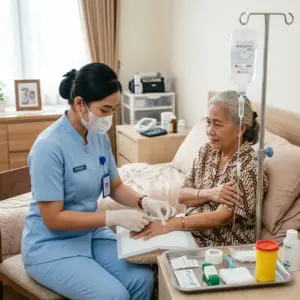 proses pemasangan infus karena home care adalah solusi praktis
