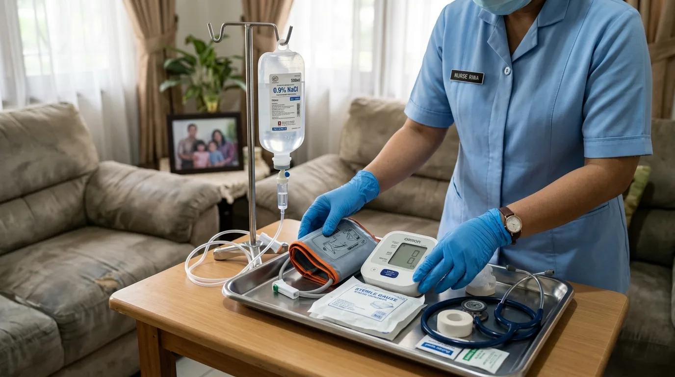 Peralatan medis steril sekali pakai disposable untuk prosedur tindakan klinis home care jakarta